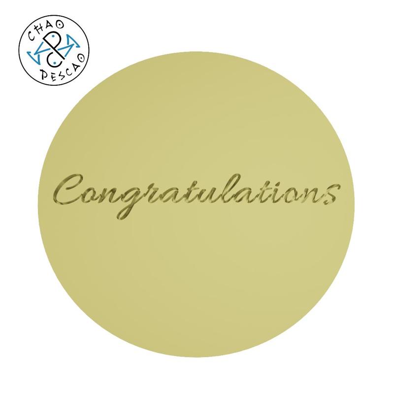 Congratulations - Stamp Outboss - Cookie - Fondant - Polymer Clay