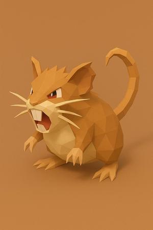 #020 Raticate – Low Poly Pokémon