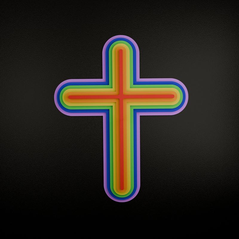 Croix Arc en ciel - Pride decoration