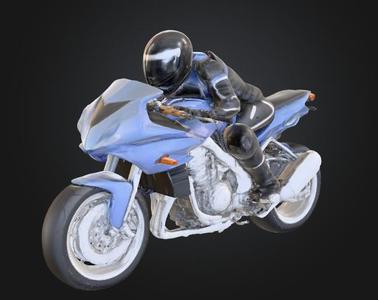 Dynamic Motorcycle Rider 3D Model