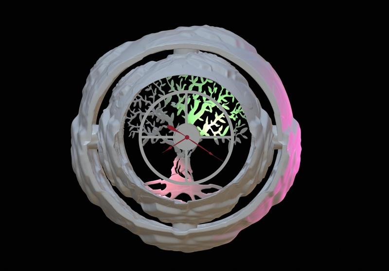 Tree of life, roses wall watch