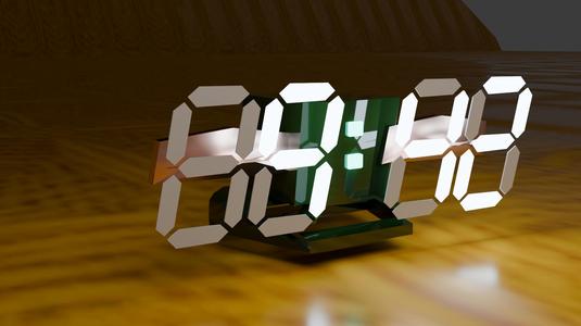 Digital LED Clock – Low Poly 3D Model for Ads & VFX