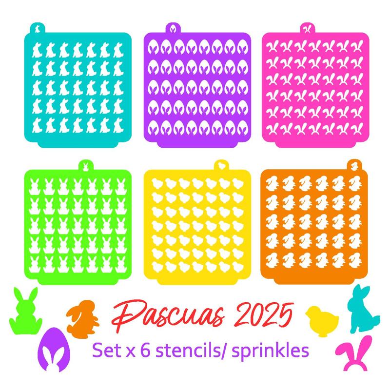 6 Stencils for making easter sprinkles 2025 - easter stencil maker