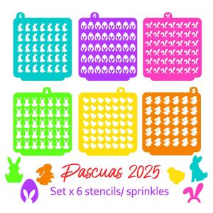 6 Stencils for making easter sprinkles 2025 - easter stencil maker