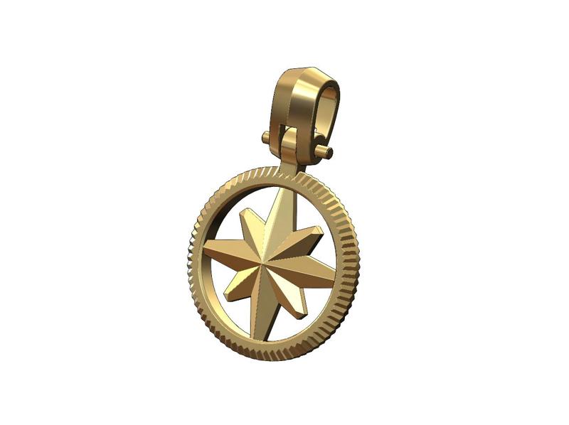 Rolex bezel compass ornament pendant with bail 3D print model