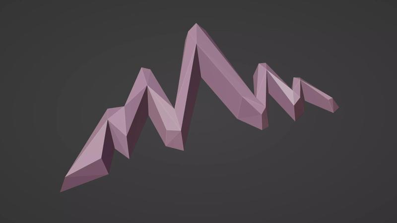 Mountain Logo low-poly for 3D print as a decoration deco