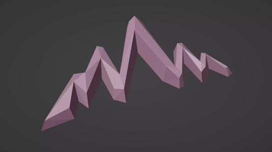 Mountain Logo low-poly for 3D print as a decoration deco