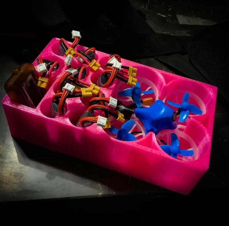 BetaFPV 75x Pro holder 10 batteries and an extra