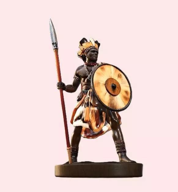 Zulu Warrior with Spear and Shield