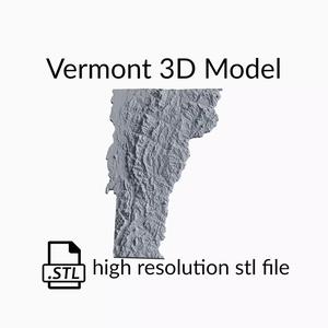 USA State of Vermont Topographic Map - 3D Terrain Topography