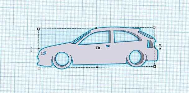 MG ZR Rover 25 Silhouette Keyring