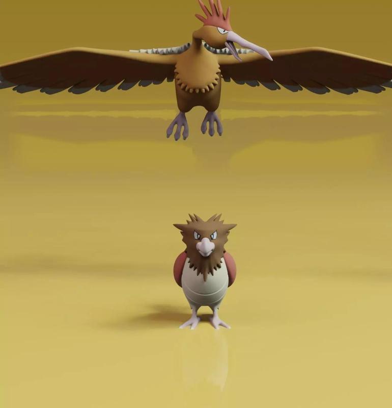 Spearow Fearow Pokemon Fanart 2 poses each one