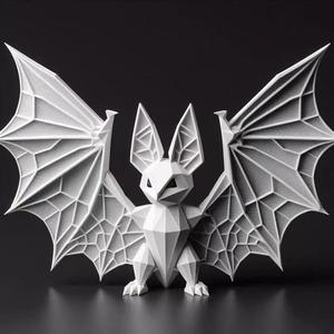 Geometric Low-Poly Bat for Halloween