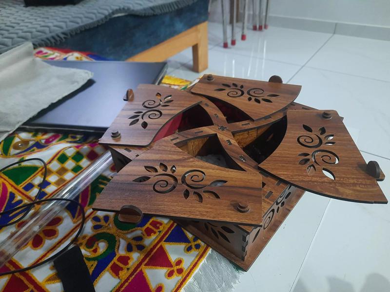 Artisan-Crafted Wooden Box for Dried Fruit Delights