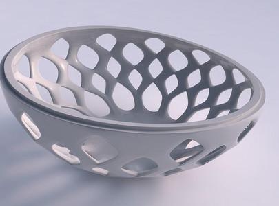 Bowl extra wide with smooth beveled cuts and extruded top squ...