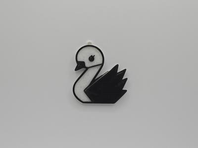 Origami Swan Keychain