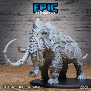 Mammoth Armored ‧ DnD Miniature ‧ Tabletop Miniatures ‧ Gaming Monster ‧ 3D Model ‧ RPG ‧ DnDminis ‧ STL FILE