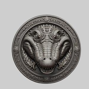 Crocodile Animal Head Crocodile Animal Medallion for CNC Router Laser & 3D Printer