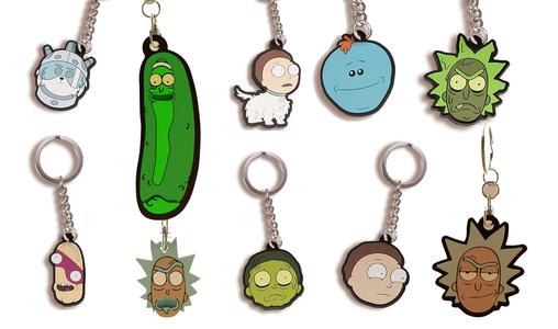 Adventures with Rick and Morty: 10-Piece Set of Cute 2-D Figure Keychains