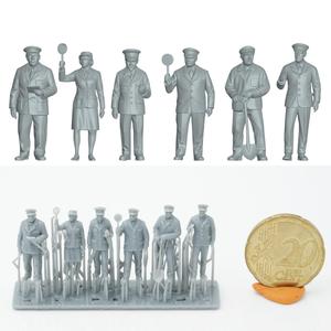 Railway Staff Figure Set – 6 h0 scaled Miniatures (1/87 pre-supported)