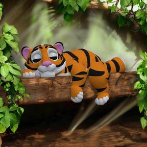 Sleeping Bengal Tiger On A Shelf