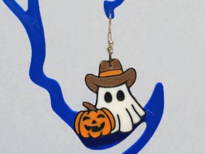 Western Ghost Halloween Multicolor Earrings