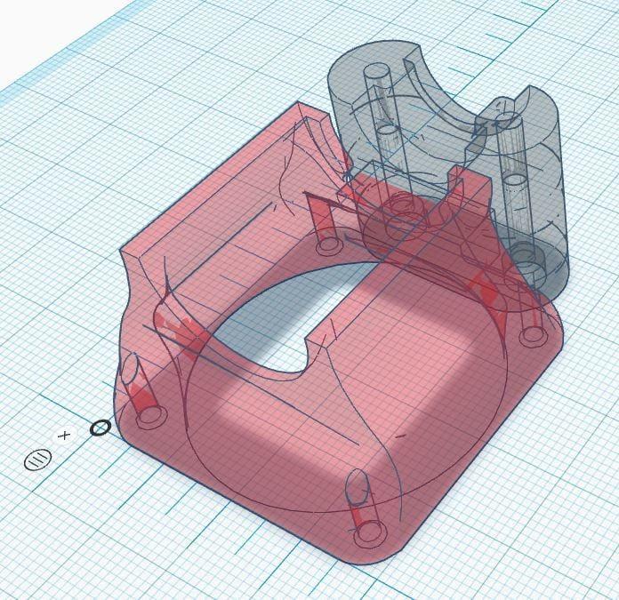 Compact E3D V6 / TriangleLab Dragon HotEnd Mount with 40mm Fan Shroud
