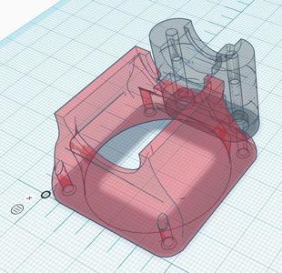 Compact E3D V6 / TriangleLab Dragon HotEnd Mount with 40mm Fan Shroud