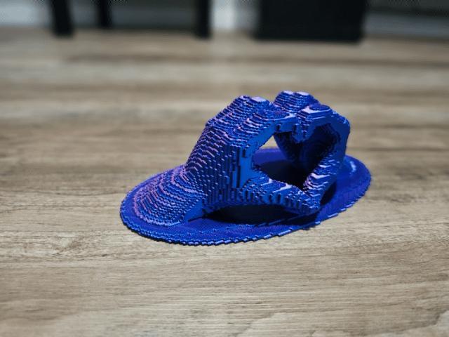 Pixelated Heart Hands Photo Holder