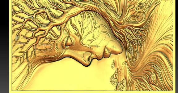 Forest goddess CNC Relief Model