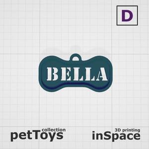 Pet - Dog - Tag - Bella - Bone - Customized -