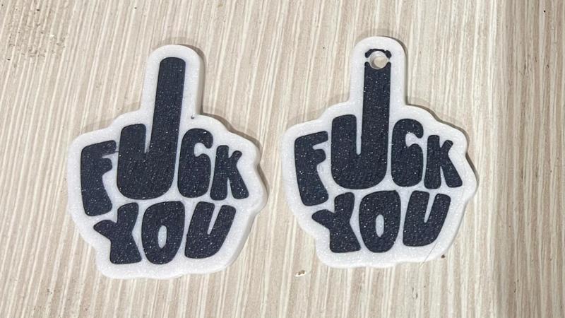 fuck you keychain magnetic patch logo