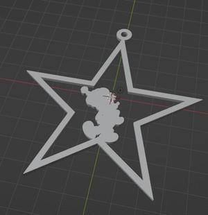 Mickey Christmas Star Tree Ornament