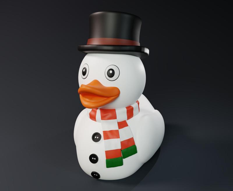 Cute Snowman Rubber Duck