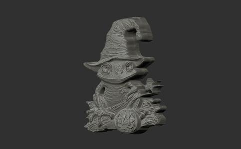 frog witch cnc decor