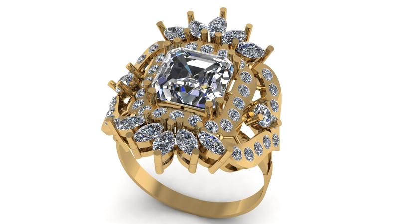 filigree Engagement Dimond Ring 3d Printable Model