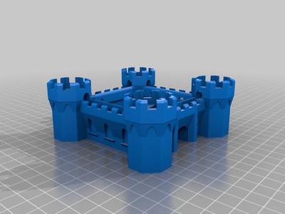 Short castle facade, planter/saucer
