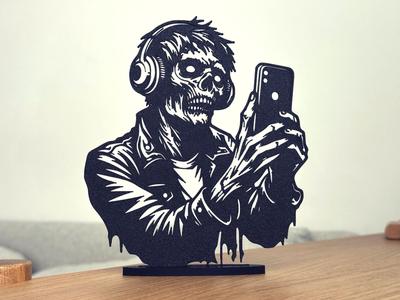 Zombie Decoration Detailed 2D Silhouette Art