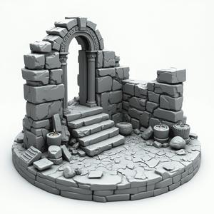 Ancient Ruins 80mm Scenic Base for Wargaming Miniatures