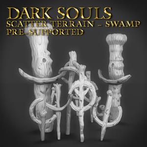 Dark souls scatter terrain 01 - swamp crosses