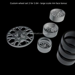 Custom wheel set 2 for 1:64 - large scale rim face bonus