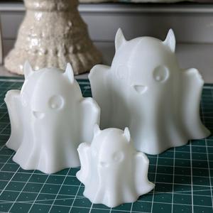 Cute ghost, spooky halloween decoration, tealight candle topper, fast to print