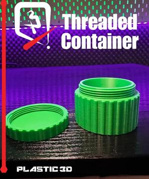 Threaded Container with Thick Vertical Lines Deco   