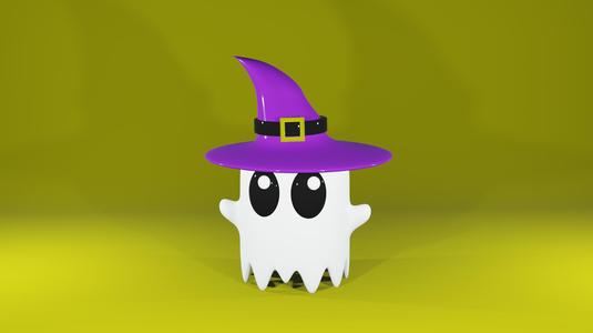 CUTE LITTLE GHOST WITH HAT - DECOR FOR HALLOWEEN