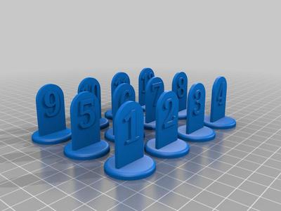 12 Generic Numbered D&D Minis