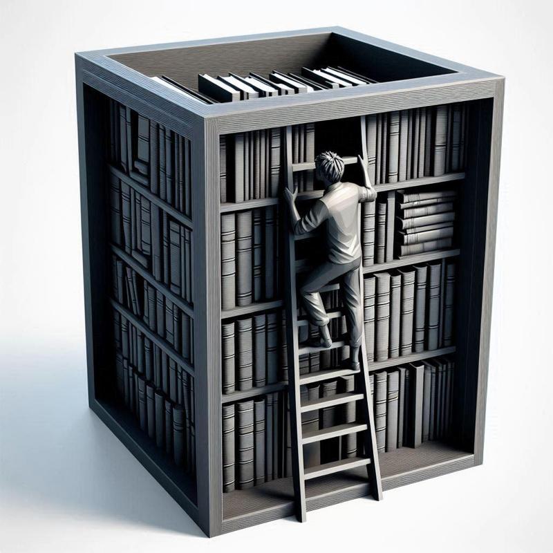Modern Book Nook 3D Print – Stylish Decorative Bookshelf Insert, Miniature Diorama, Home & Office Decor