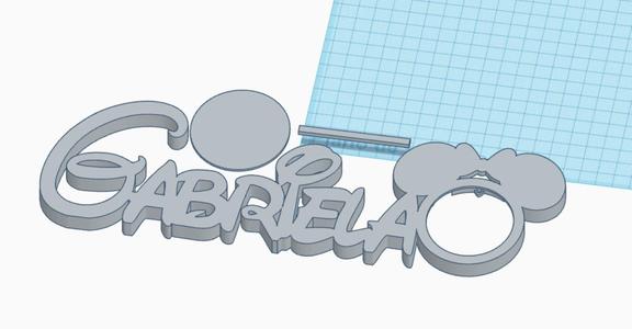 Name Gabriela with foto frame Minnie