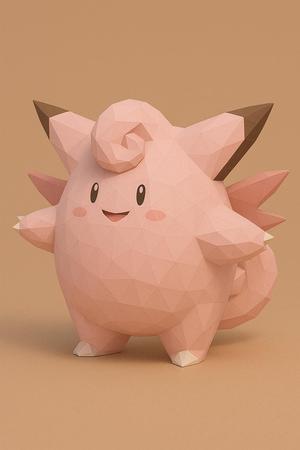#036 Clefable – Low Poly Pokémon
