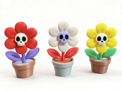 骷髅花盆栽——无需AMS