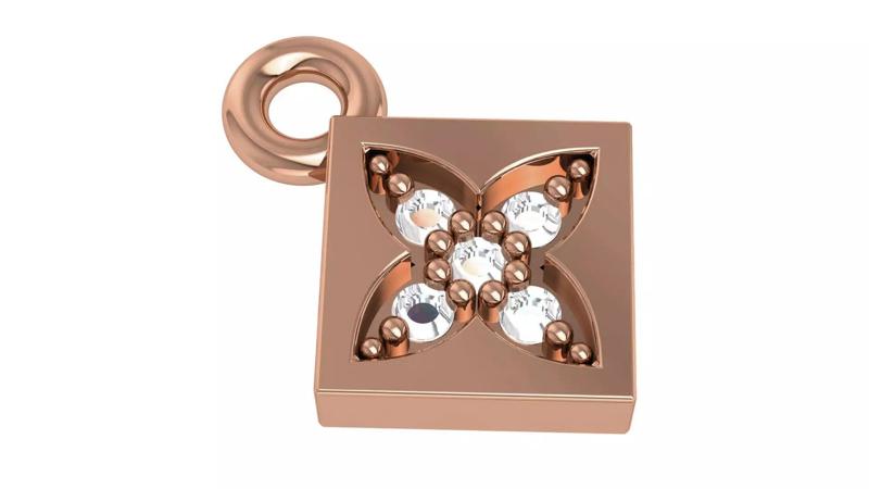 Ultra Light Flower Charm Pendant Necklace